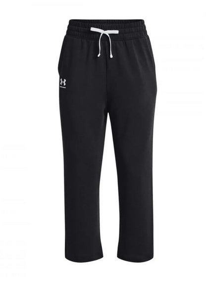 Under Armour Women’s Rival Terry Flared Crop Pants- 1377000 - Black- Medium-New