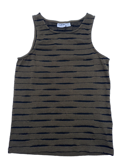 $50 Noisy May Women's Melina Stripe Top - Capers/Black - Large - New With Tags