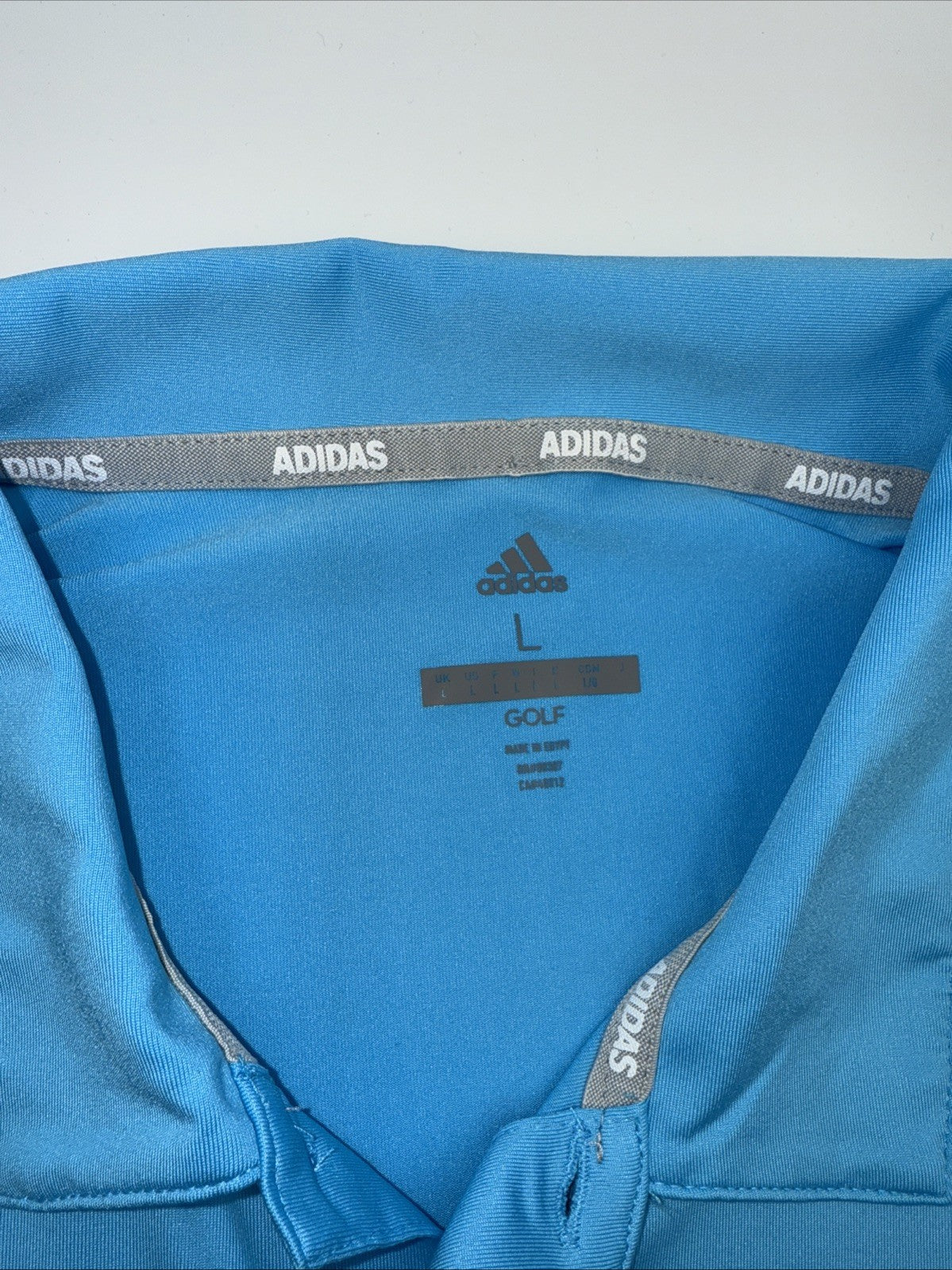 $65 Adidas Men’s Ultimate 365 Solid Golf Polo- Sky Rush -Large -New