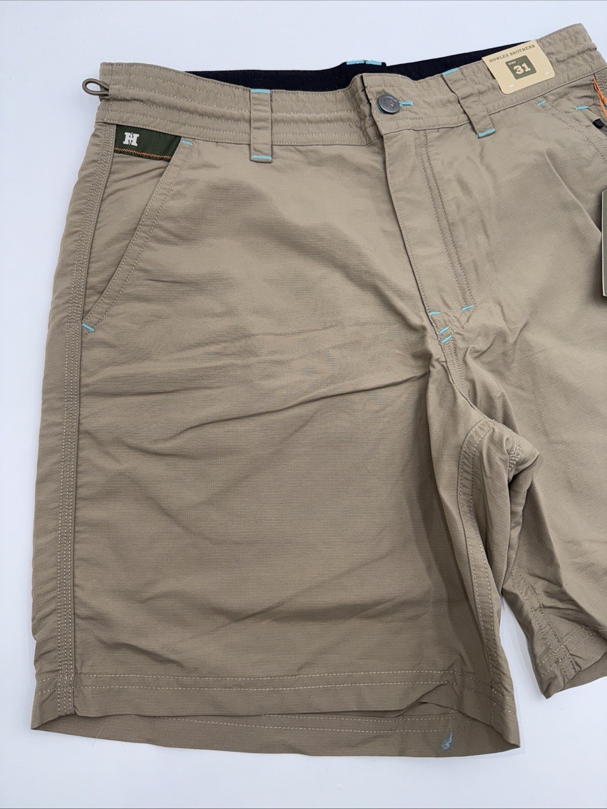 $69 Howler Bros Men's Horizon Hybrid Shorts 2.0 7.5" Inseam- Isotaupe- 31W - New