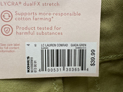 $40 Lauren Conrad Women's Super High Rise Patch Pocket Short-Giada Green-Size 4