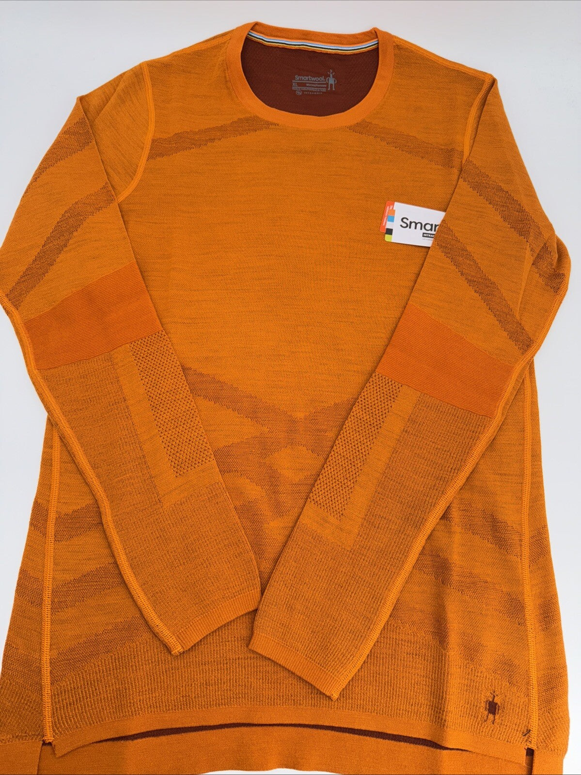 $130 Smartwool Women’s Intraknit Merino Base Layer Crew-Marmalade-Small-New Tag