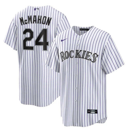 $135 Nike Mens Official Colorado Rockies Ryan McMahon #24 White Jersey-Large-New