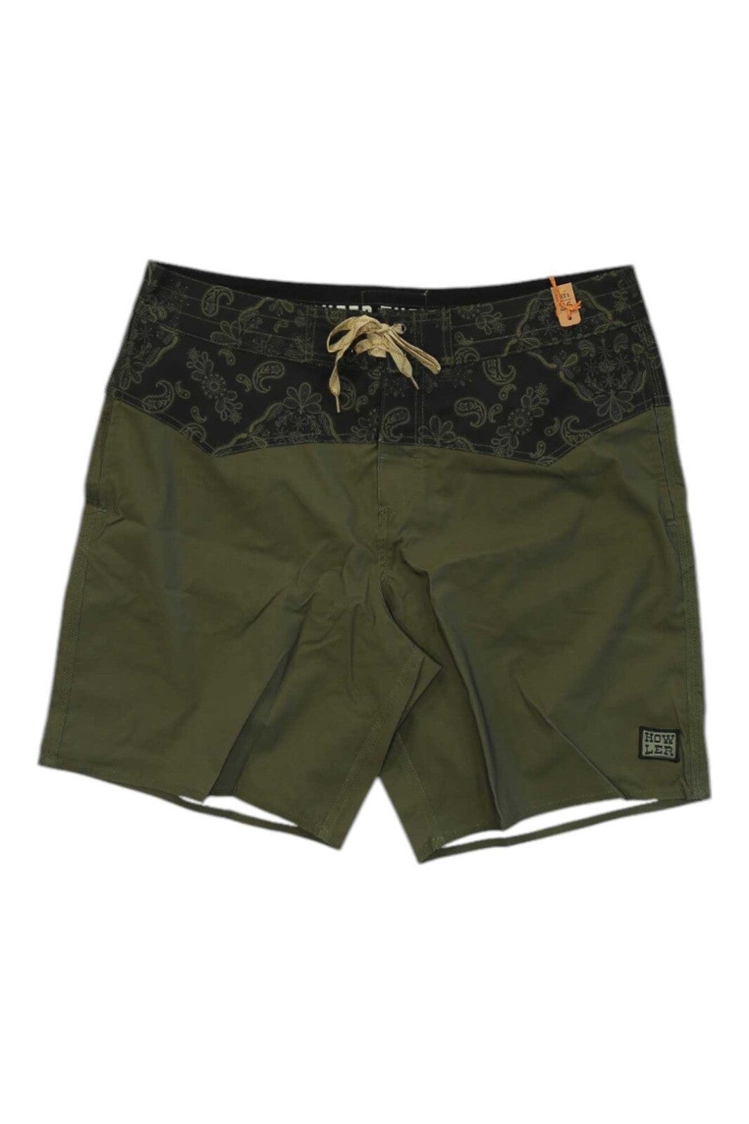 $60 Howler Bros Men’s Vaquero Boardshorts 8” - Bandana Dark Olive- Size 30W-New