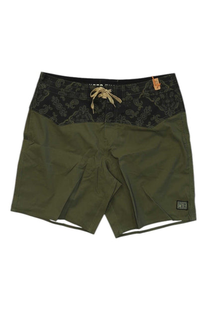 $60 Howler Bros Men’s Vaquero Boardshorts 8” - Bandana Dark Olive- Size 30W-New