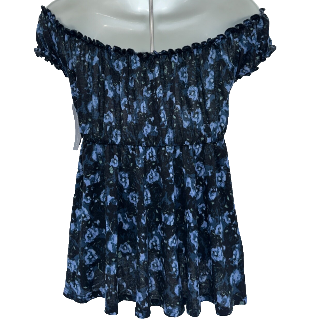 $72 Melrose And Market Women’s Off The Shoulder Top-Floral Blue-Medium-New