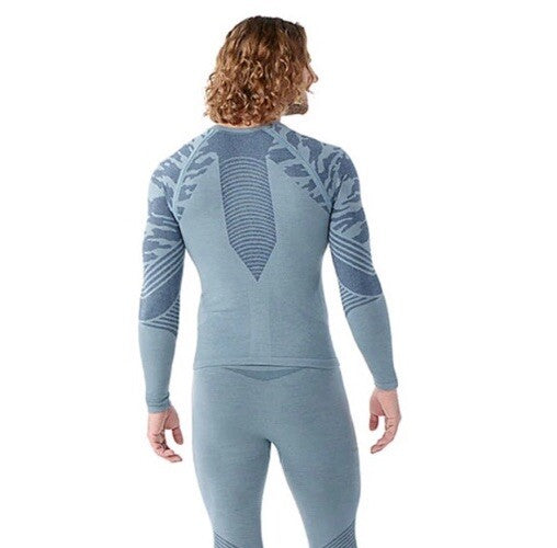 $110 Smartwool Men's Base Layer Intraknit Active Crew-Lead Grey-Medium -NEW