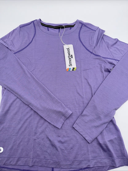 $85 Smartwool Women’s Active Long Sleeve Crewneck Top-Ultra Violet-Medium-New