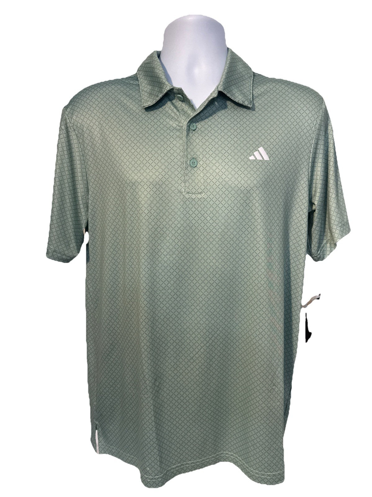 $65 Adidas Men’s Dot Print Golf Polo Shirt UPF 50- Hazy Green - Small -New