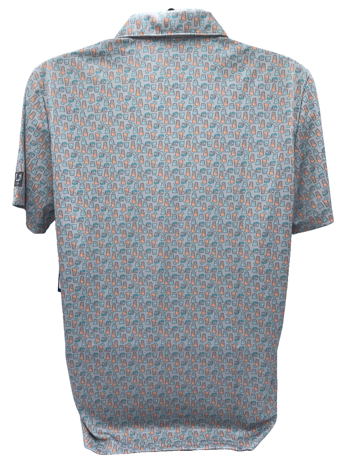 $55 Huk Men's Dolphin Cocktail Pursuit Polo - Grey - Medium - New With Tags