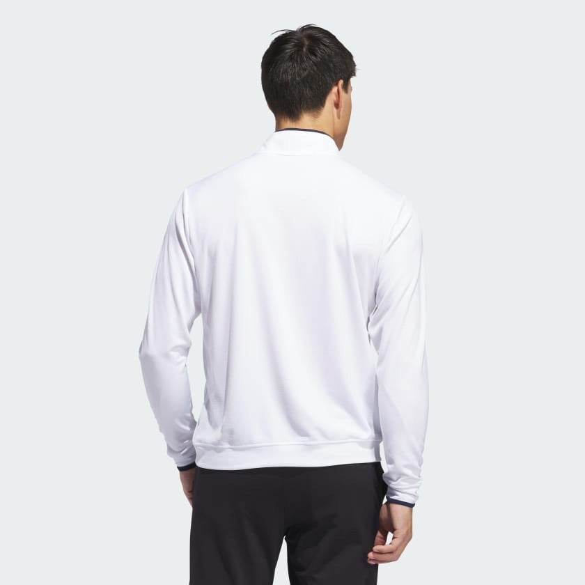 $70 Adidas Men’s Lightweight Half Zip Top - White - Large - New With Tags