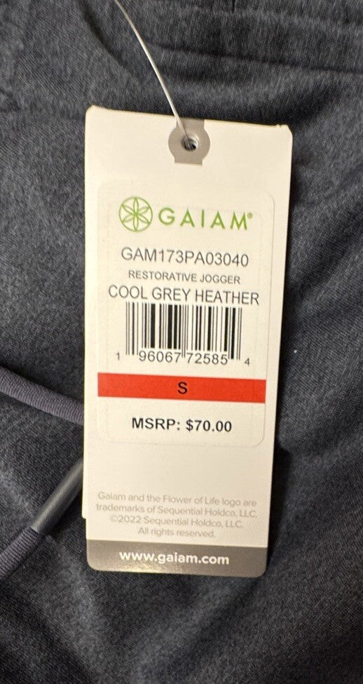 $70 Gaiam Men’s Restorative Slim Fit Jogger Pants - Cool Grey Heather- Small