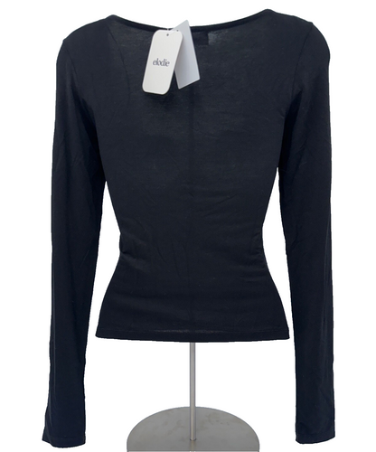$94 Elodie Women's Long Sleeve Top - ELTY4120 - Black - Small - New With Tags