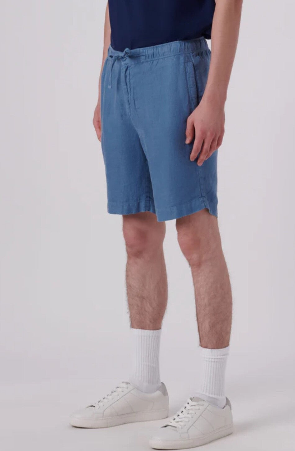 $139 Bugatchi Men’s-Linen Bermuda Short-Rivera Blue- 36W-New Tag