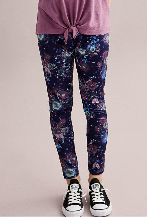 Converse Girls' Printed High Rise Leggings - Multi Floral - Girls XLarge-New $30