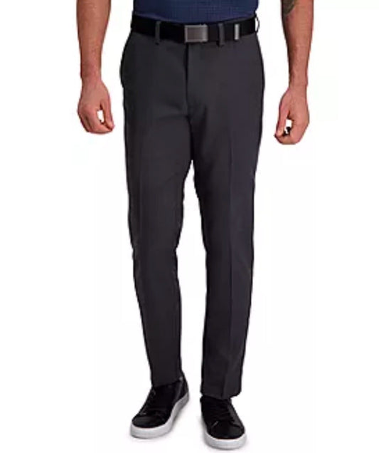 Haggar Men’s Performance Flex Slim Fit Flat-Front Pants-Dark Grey- 29Wx30L