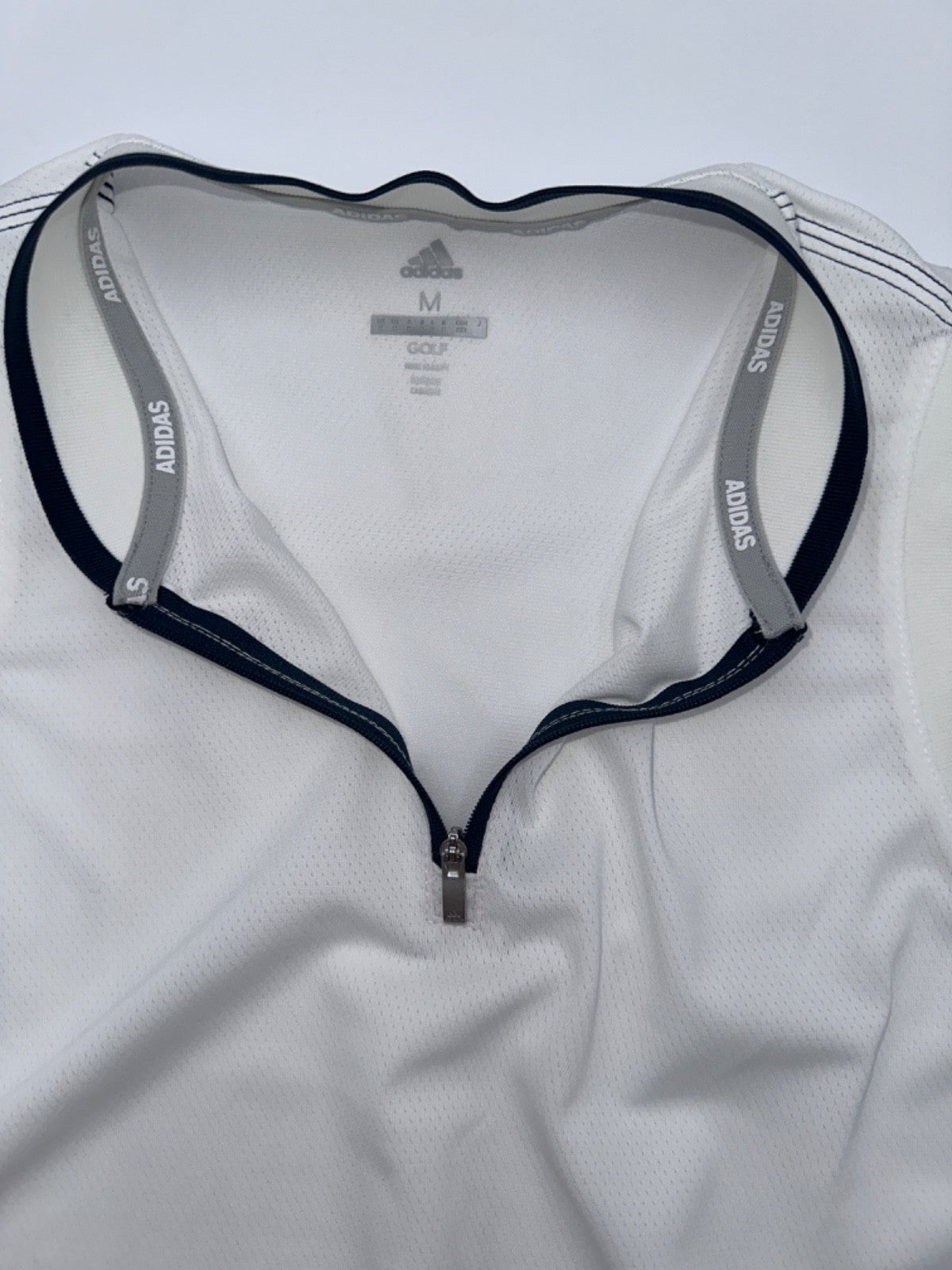 $50 Adidas Golf Women’s Jersey Sleeveless 1/4 Zip Top - White - Medium - New