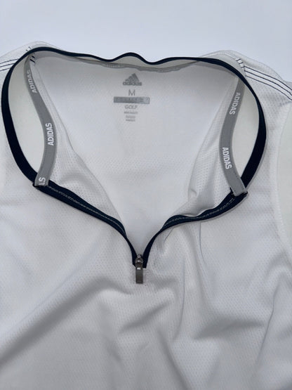 $50 Adidas Golf Women’s Jersey Sleeveless 1/4 Zip Top - White - Medium - New