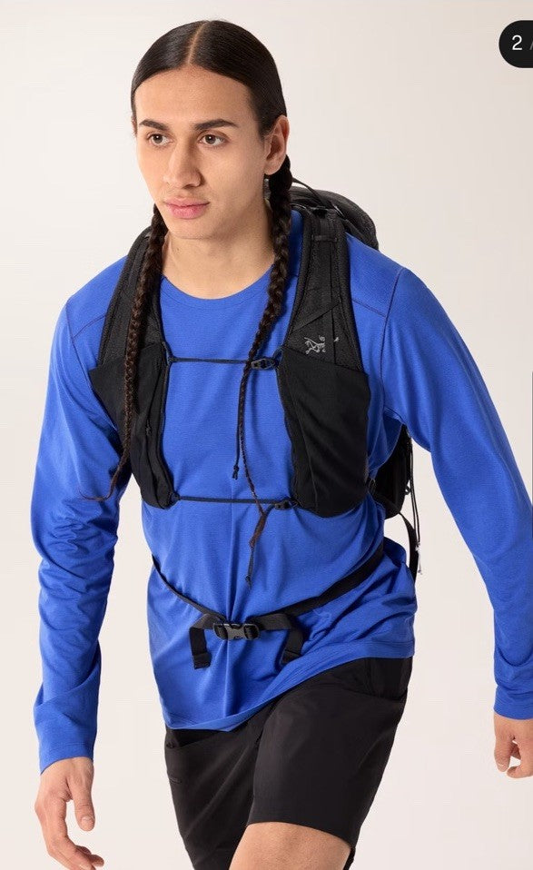 $80 Arc'teryx Men’s Cormac Logo Long Sleeve Performance Shirt-Electra- Medium