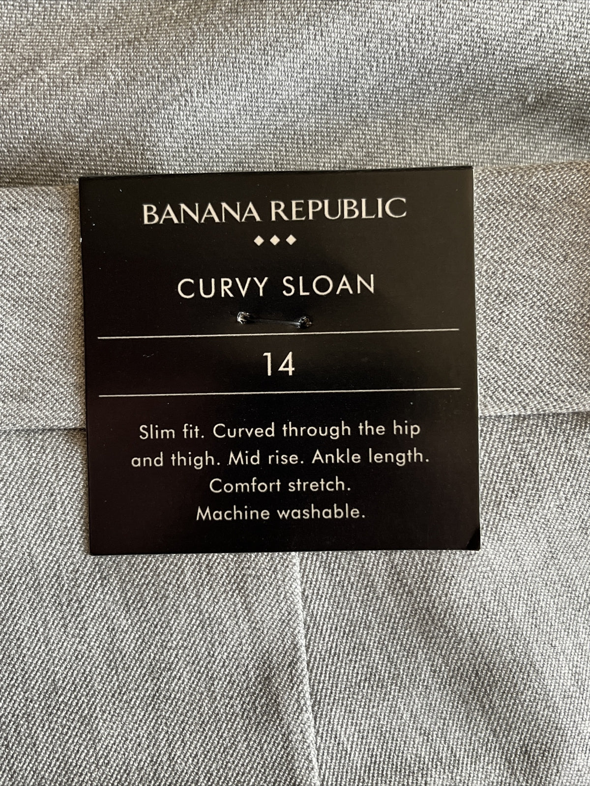 BANANA REPUBLIC Curvy SLOAN Women's Mid Rise Slim Fit Ankle Pants-Gray-Size 14