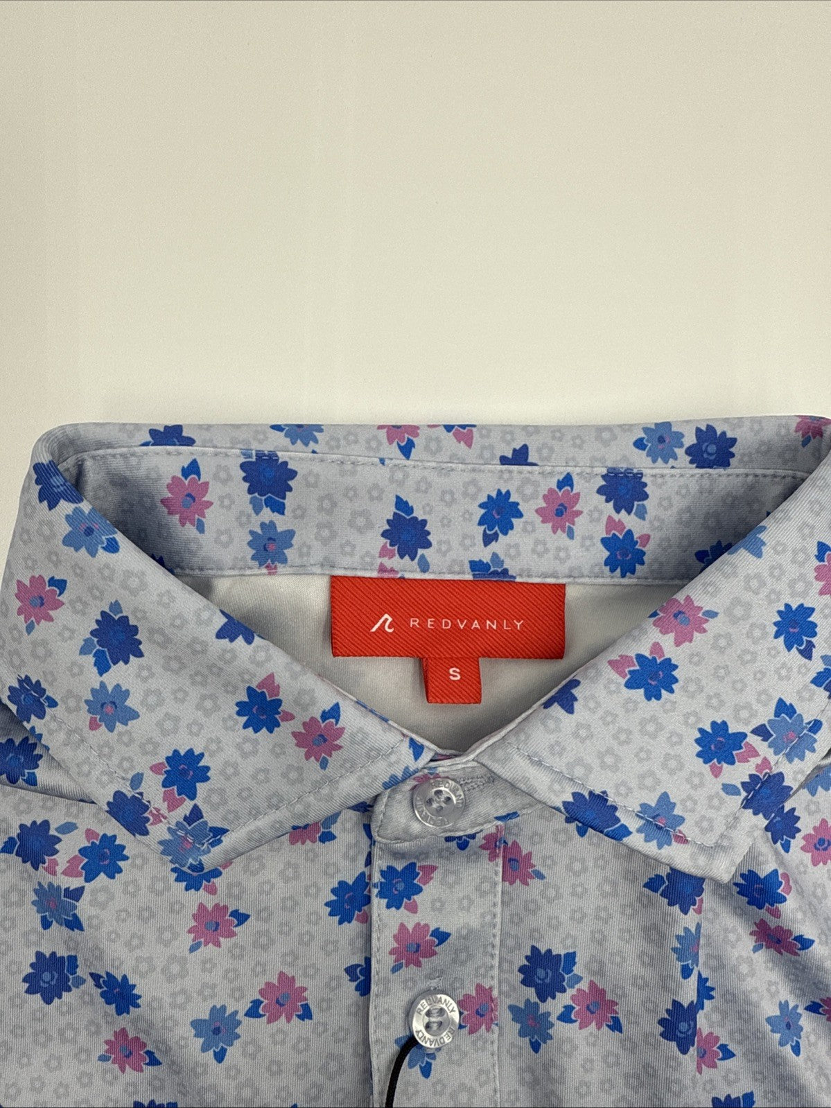 $110 Redvanly Men’s Leone Golf Performance  Polo Shirt-Blue Lavender -Small -New