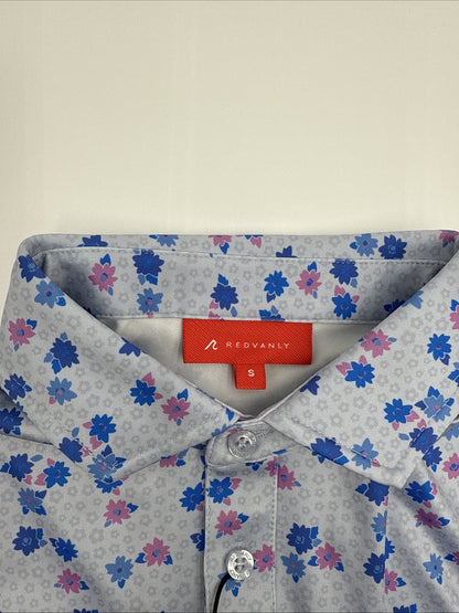 $110 Redvanly Men’s Leone Golf Performance  Polo Shirt-Blue Lavender -Small -New