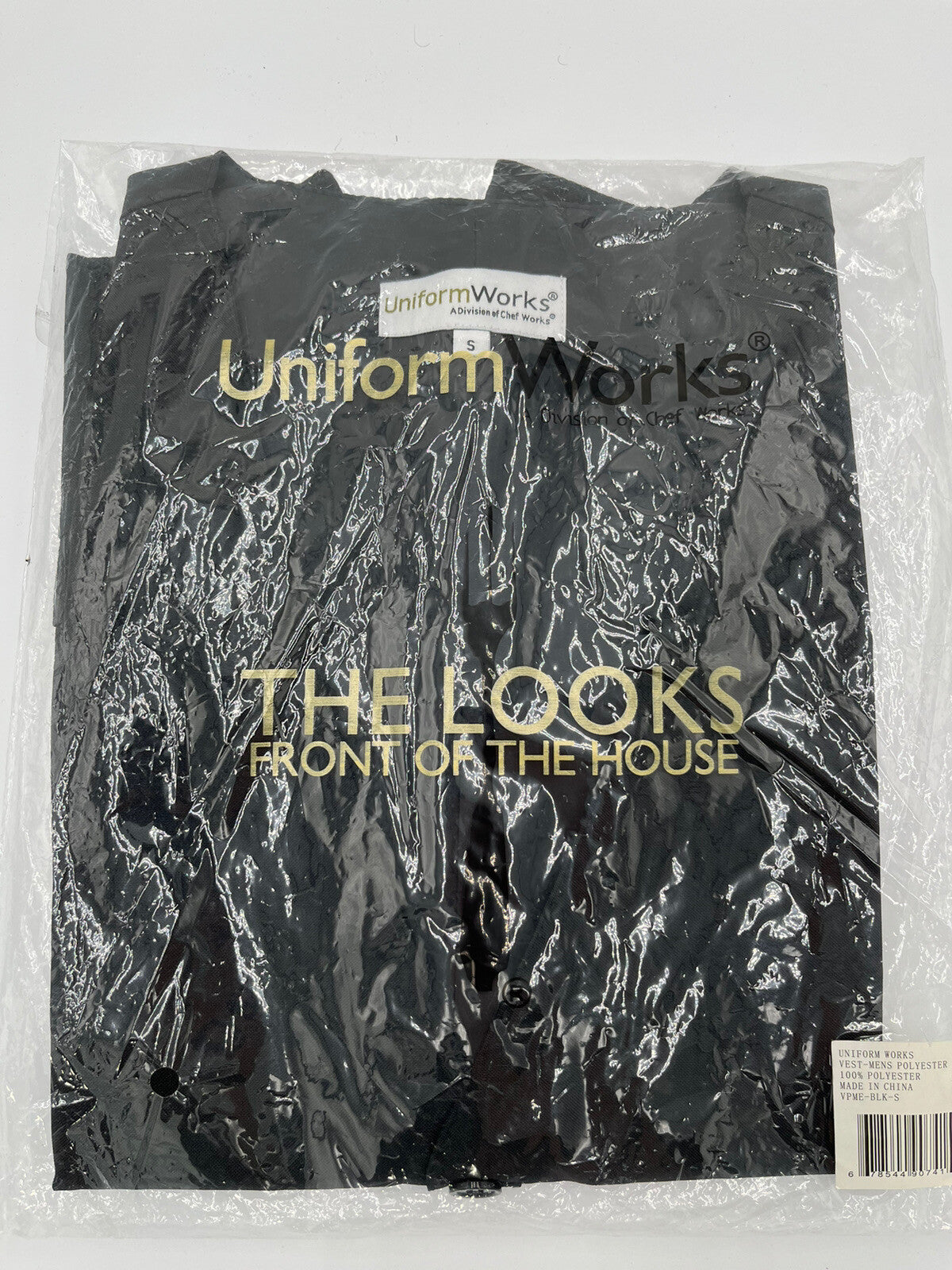 Uniform Works Men’s CLASSIC Fit Vest/Pockets RESTAURANT WAITER SERVER-Small-New
