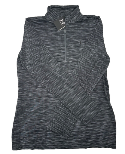 $65 Under Armour Men’s- Fitted Half Zip Top Shirt -Black-Small-New Tag