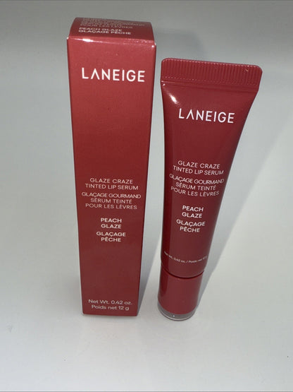 Laneige Glaze Craze Tinted Lip Serum Visibly Plump & High Shine Peach Glaze