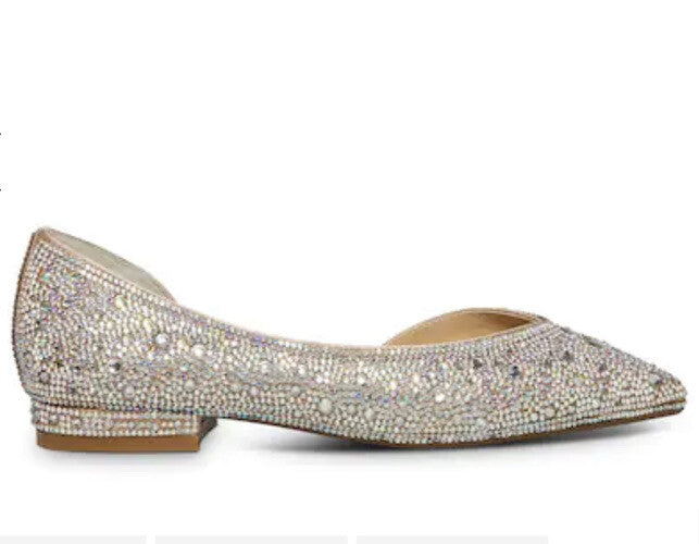 Betsey Johnson Women's Remy Ballet Flat -  Silver Iridescent- 6M- New
