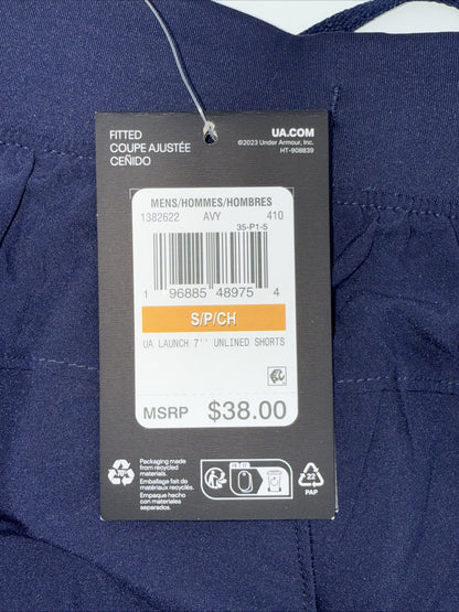 $38 Under Armour Men's Drawstring Launch Run 7" Shorts - Navy - Small - New
