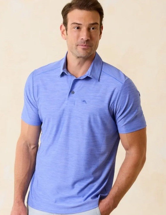 $100 Tommy Bahama Men’s Soft Polo Shirt ST227527SR- Rococo Blue-Medium-NEW