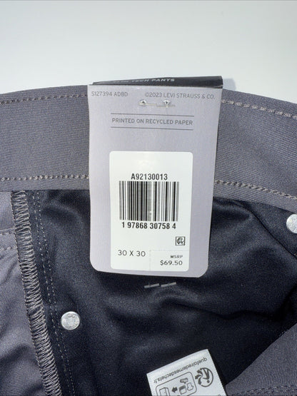 $70 Levi's Men's 511 Slim Tech Pants Stretch A92130010- Grey- 30W 30L - New Tag