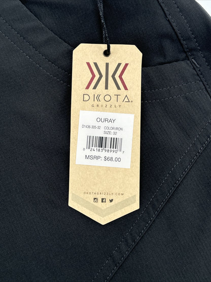 $68 Dkota Grizzly Men’s Ouray Shorts - Iron- Size 32 - NWT