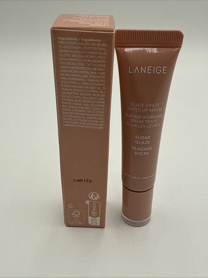 LANEIGE Glaze Craze Tinted Lip Serum SUGAR GLAZE 0.42 oz / 12 g NIB