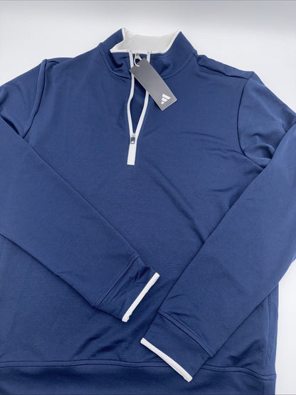 $70 Adidas Men’s Lightweight Half Zip Top - Navy - Small - New With Tags