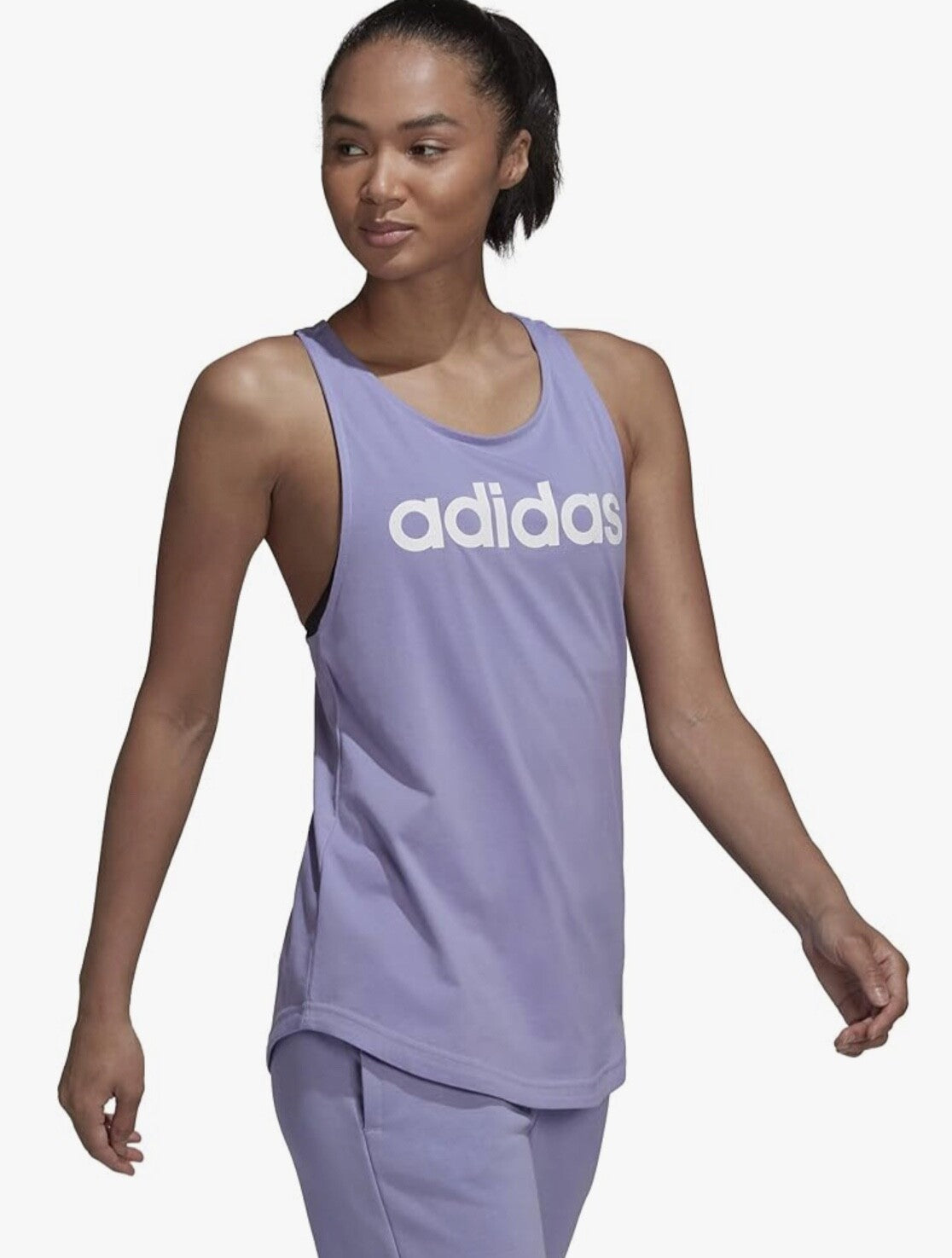 Adidas Women’s-Loose Logo Tank Top-Light Purple- XSmall- New Tag
