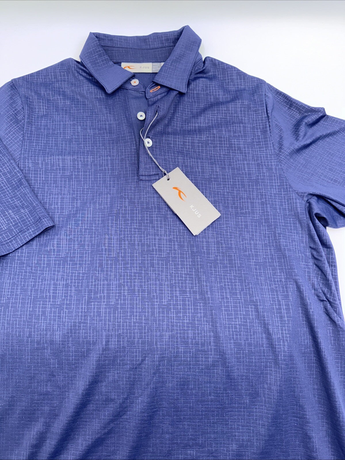 $109 Kjus Men’s Motion Golf Polo Embossed Performance Shirt-Navy-Size: 48/Small