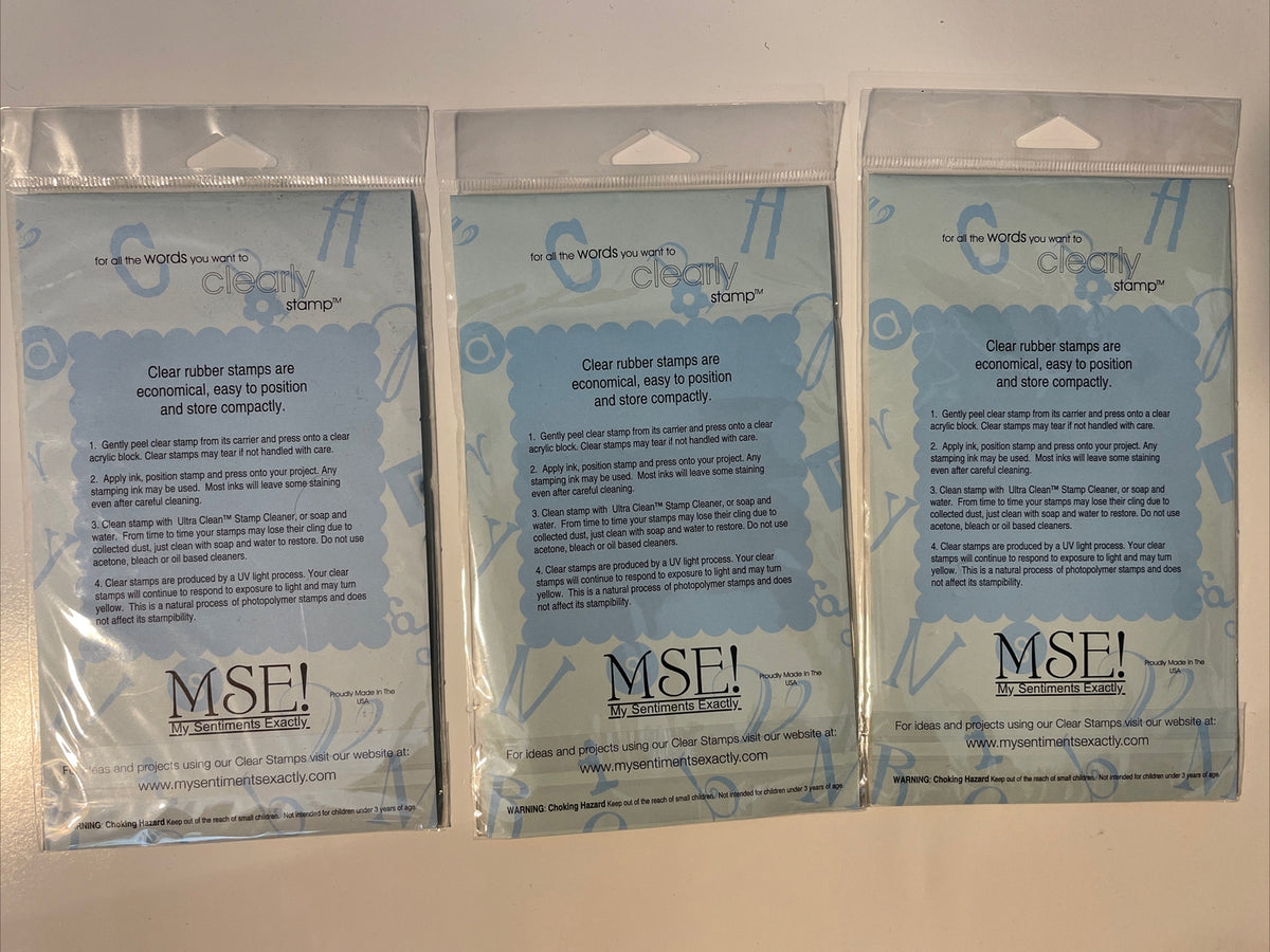 Lot Of 3 MSE! My sentiments exactly￼ Poly Clear Photopolymer Stamps - Combo Lot