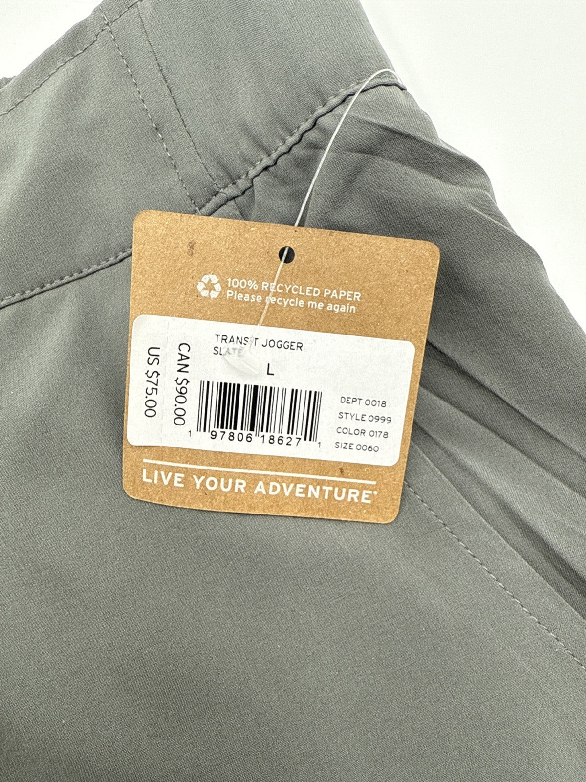 $75 Eddie Bauer Women’s Transit Joggers - Slate Grey - Large- New With Tags