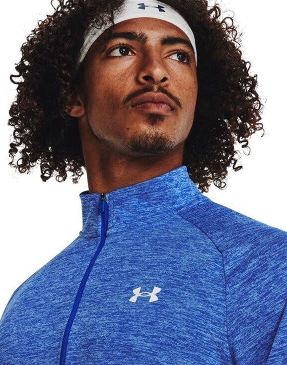 $45 Under Armour Men’s Technical Textured Half Zip Performance Shirt-Blue-Small