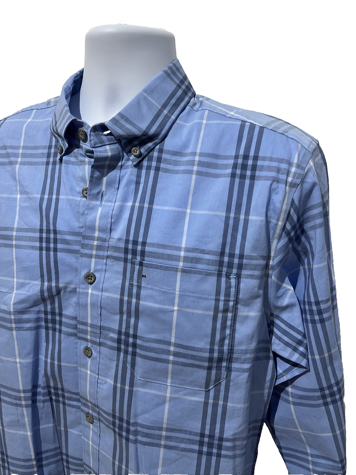 Eddie Bauer Men’s Voyager Shirt Long Sleeve-Peak Blue -Medium-New Tag $75