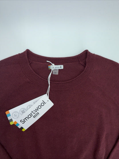 $100 Smartwool Women’s Colorblock Sweater-Cherry Heather (Maroon)-Medium -New