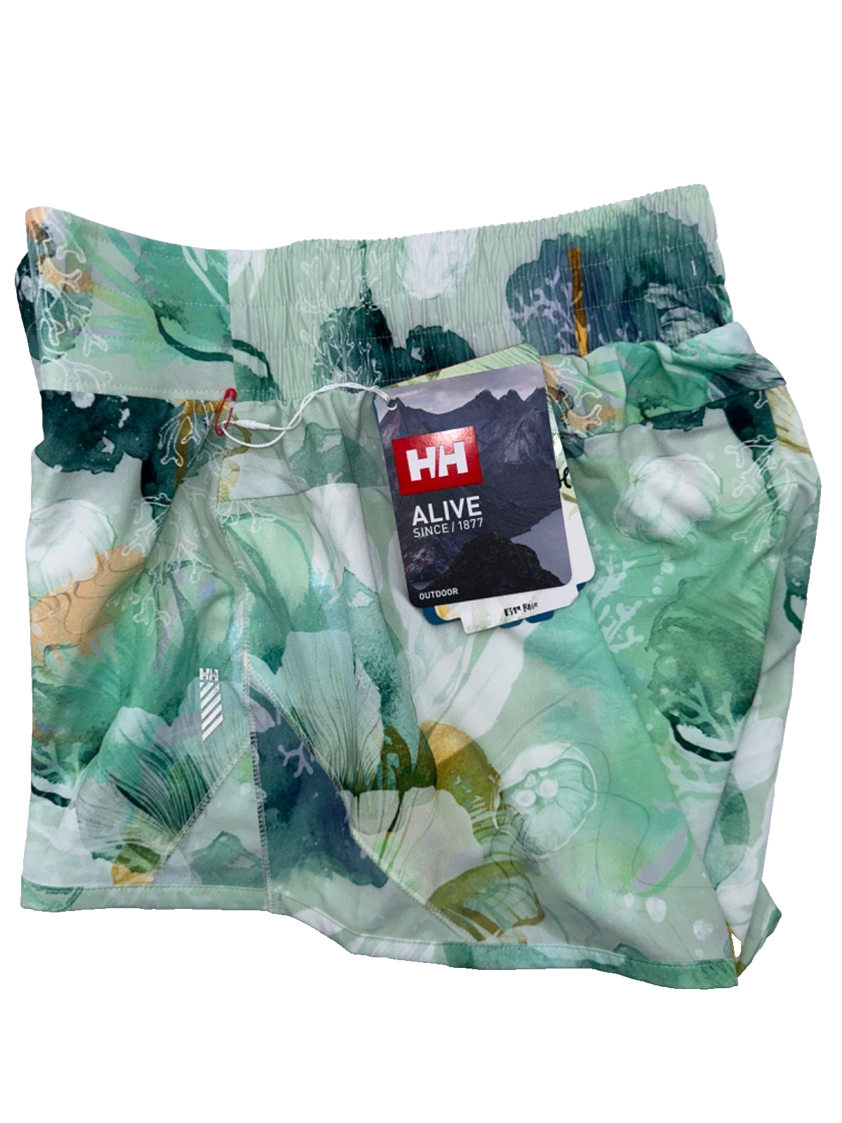 $70 Helly Hanson Women's Technical Trail Print Shorts - Jade Esra - Medium -New