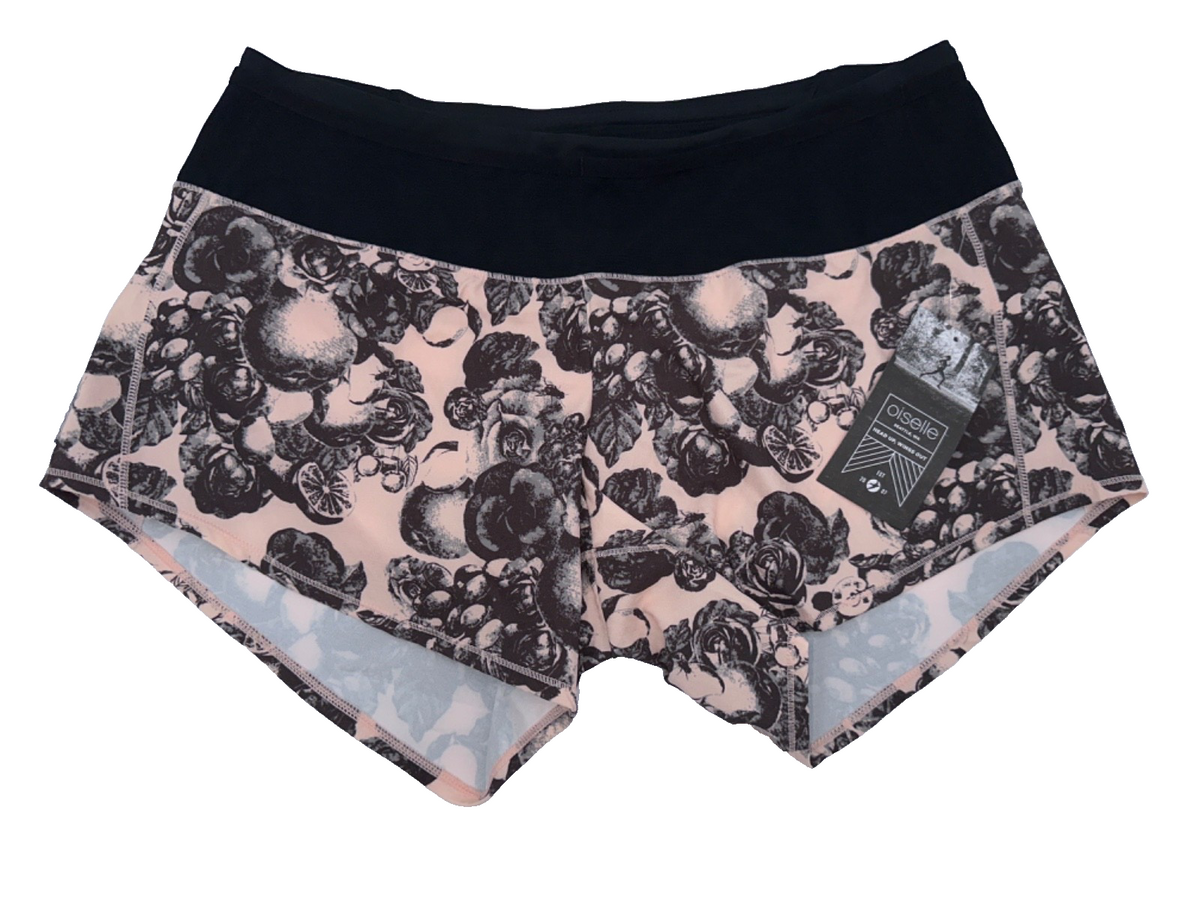 $62 Oiselle Women’s Toolbelt Roga Shorts - Rose Botanical - Size 8 - New