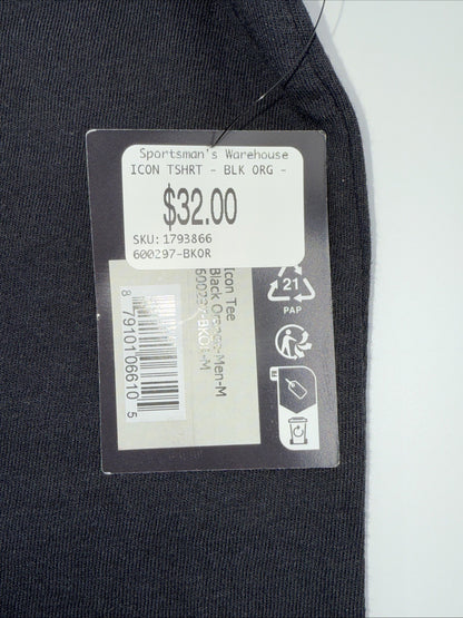 Sitka Men’s Gear Icon Tee Black Orange  600087-BKOR-Medium- New Tag