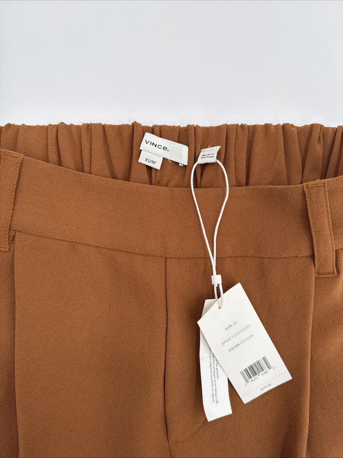 $395 Vince Women’s Wide Leg Pull-On Pants- Brown Tan- XSmall- New With Tags