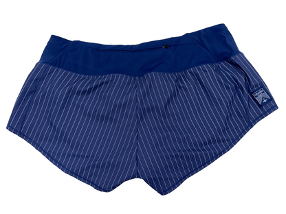 $56 Oiselle Women's Mac Roga Lined Running Shorts - Grounded Pinstripe -Size 10