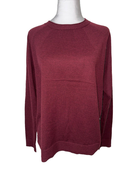 $100 Smartwool Women’s Colorblock Sweater-Cherry Heather (Maroon)-Medium -New