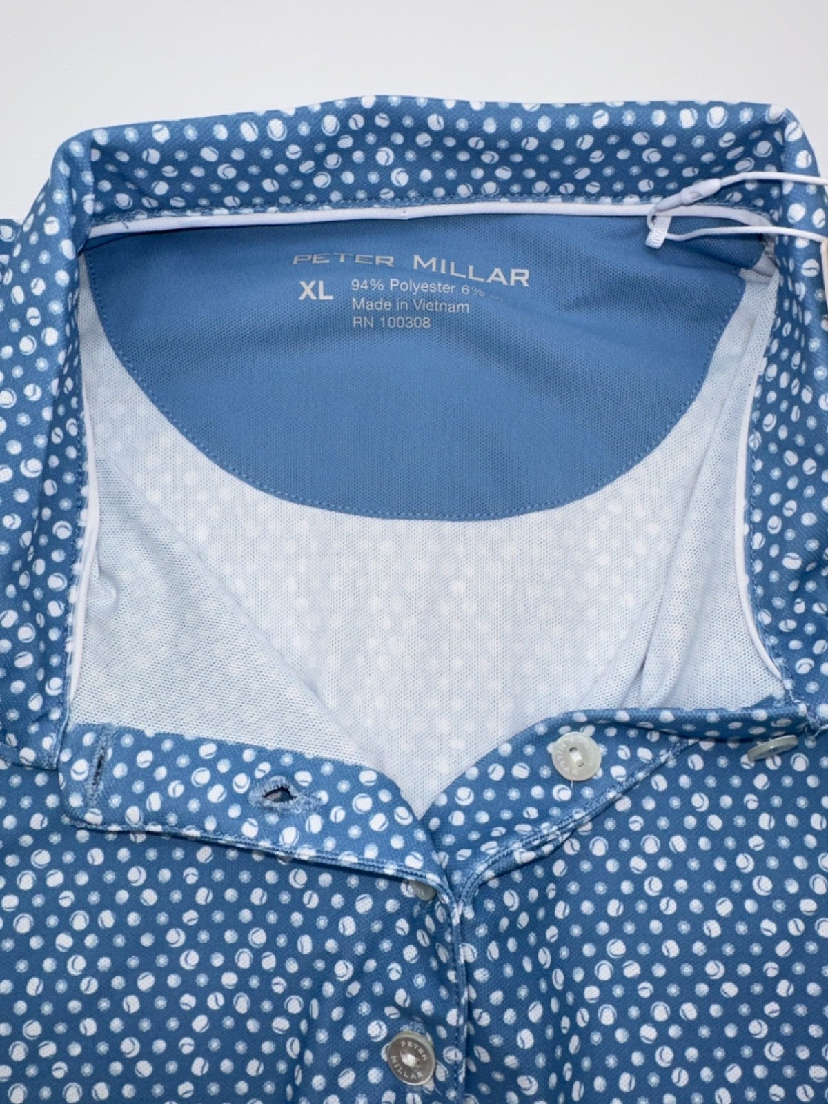 $85 Peter Millar Women's Short Sleeve Polo Shirt - Blue - XLarge - New